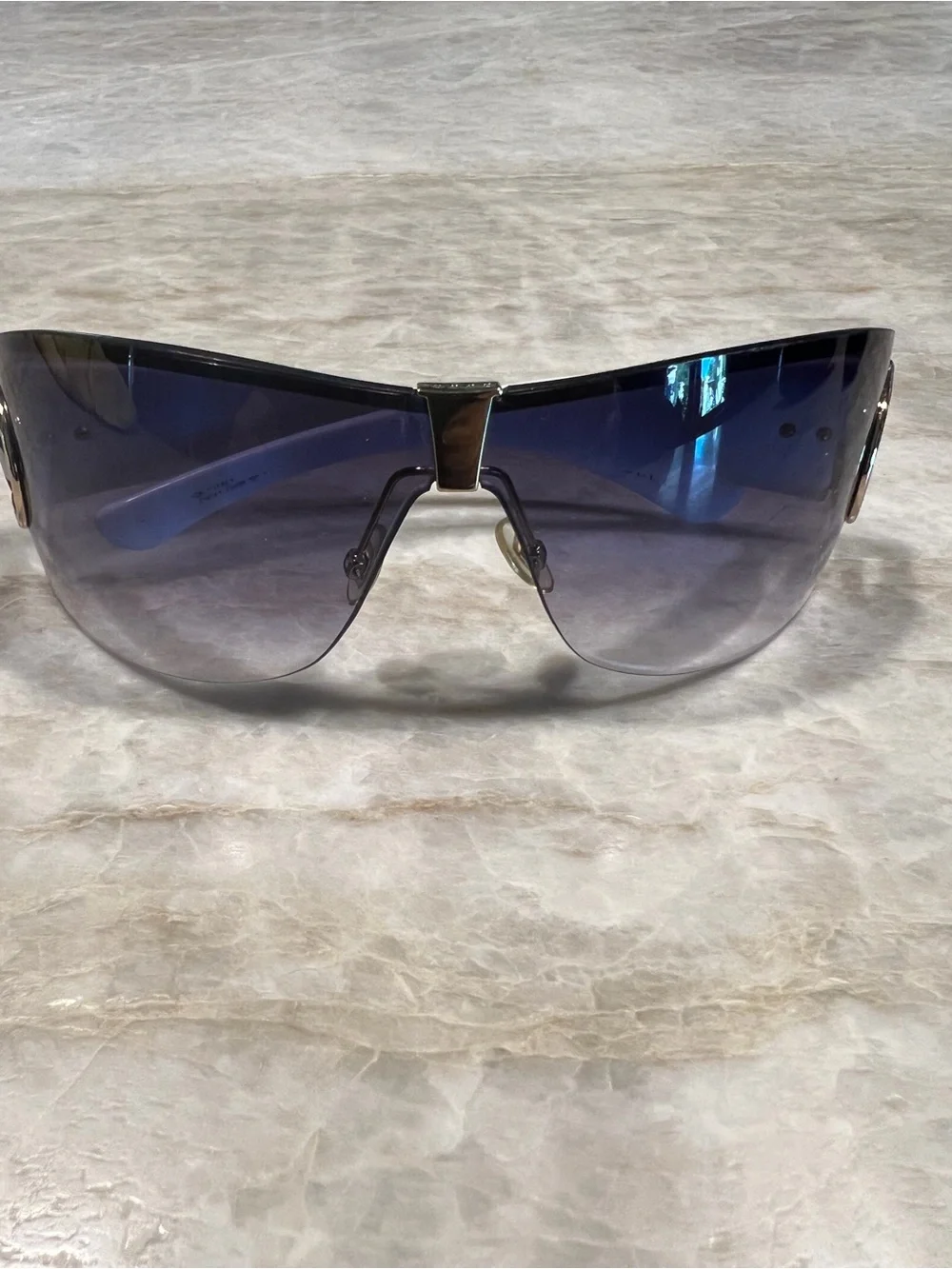Gucci Women's Shield Sunglasses in Gradient Blue
